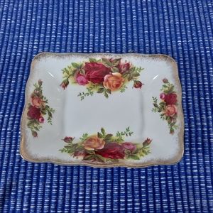Royal Albert Old Country Roses Mint Trinket Dish 5" By 3.75"